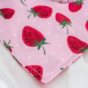 Pink Strawberry Dog Bandana, Elastic Dog Scarf, Summer Strawberries Pet Handkerchief, Pet Accessories, Dog Mom Gift, Dog Lover Gift image 5