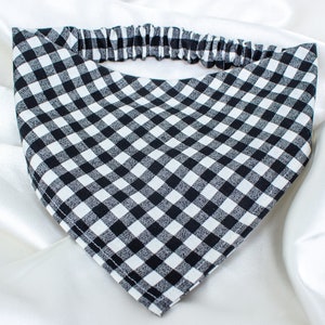 Checkered Dog Bandana, Black and White Dog Scarf, Dog Gifts, Pet Accessories, Pet Handkerchief image 7