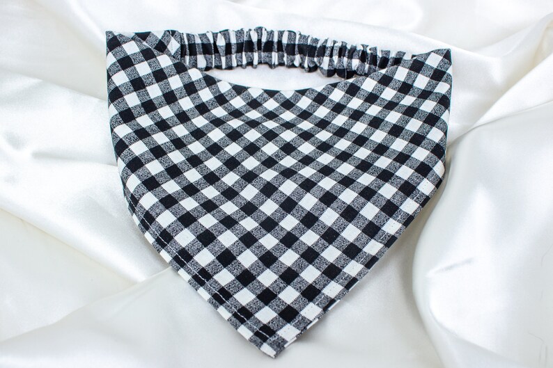 Checkered Dog Bandana, Black and White Dog Scarf, Dog Gifts, Pet Accessories, Pet Handkerchief image 7