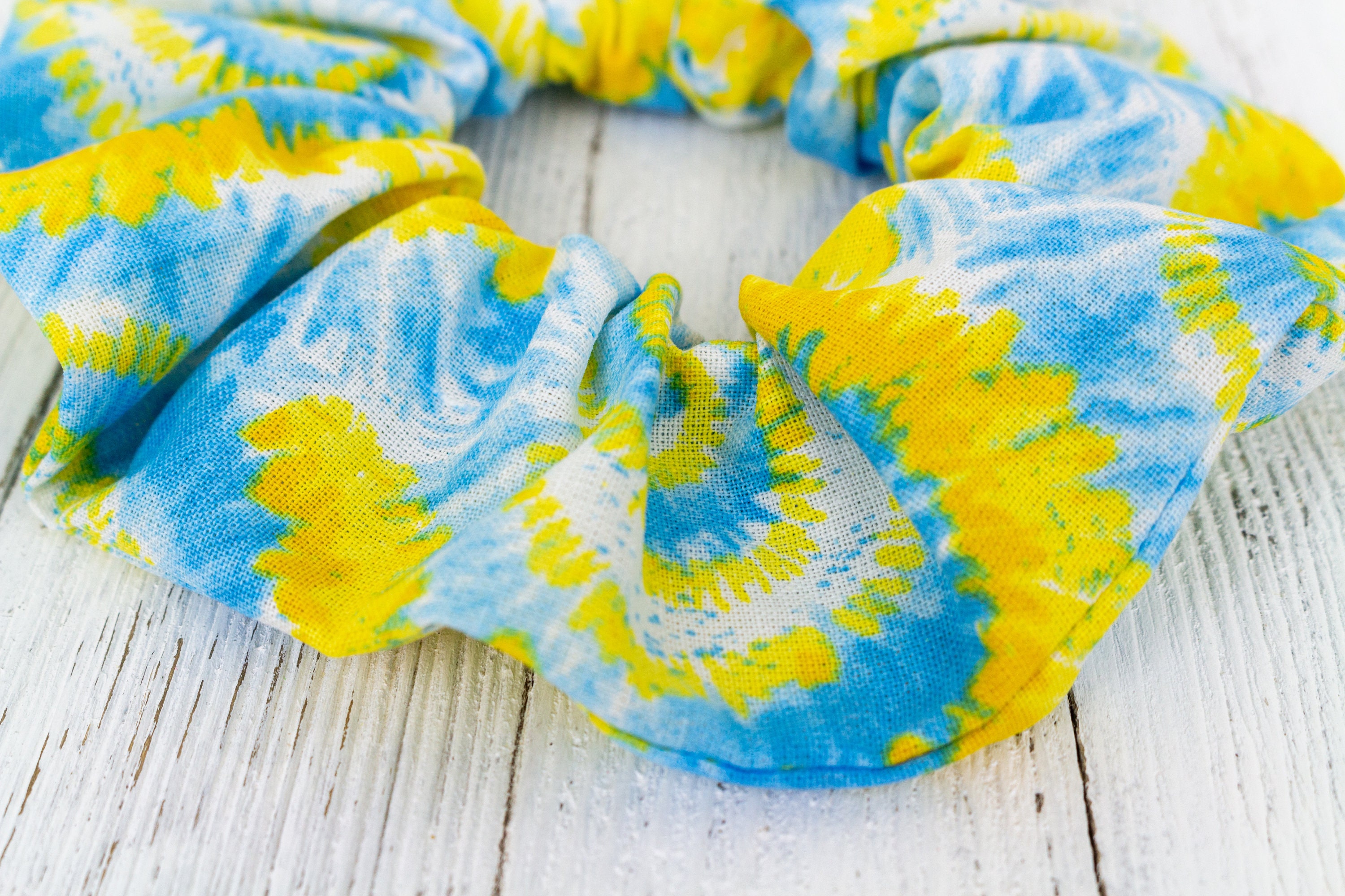 Blue and Yellow Hair Bow Scrunchie - wide 2