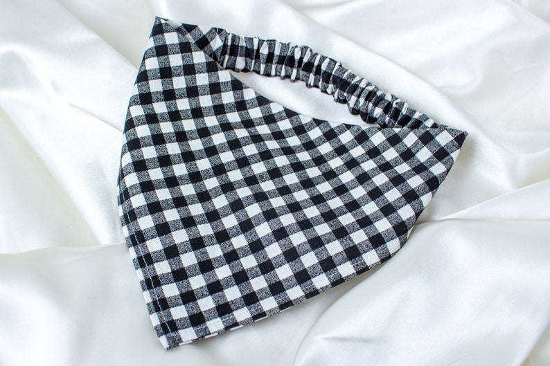 Checkered Dog Bandana, Black and White Dog Scarf, Dog Gifts, Pet Accessories, Pet Handkerchief image 6