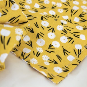 MATCH YOUR DOG Matching Mustard Floral Dog Bandana and Hair Scrunchie Set, Scrunchy Pet and Owner Set, Scrunchies and Dog Scarf Pack image 5