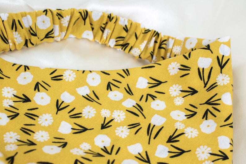 MATCH YOUR DOG Matching Mustard Floral Dog Bandana and Hair Scrunchie Set, Scrunchy Pet and Owner Set, Scrunchies and Dog Scarf Pack image 6