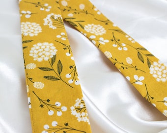 Matching Mustard Floral Hair Scarf and Scrunchie Set - Etsy display picture 1