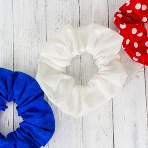 Red, White, and Blue Patriotic Hair Scrunchie Pack, for 4th of July