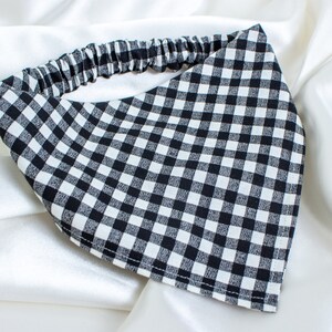 Checkered Dog Bandana, Black and White Dog Scarf, Dog Gifts, Pet Accessories, Pet Handkerchief image 3