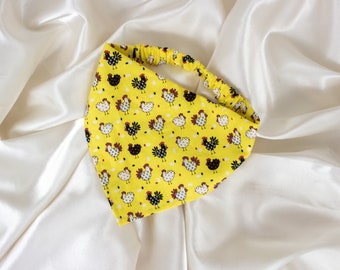 Farm Chickens Dog Bandana with Easy Slip On Strap