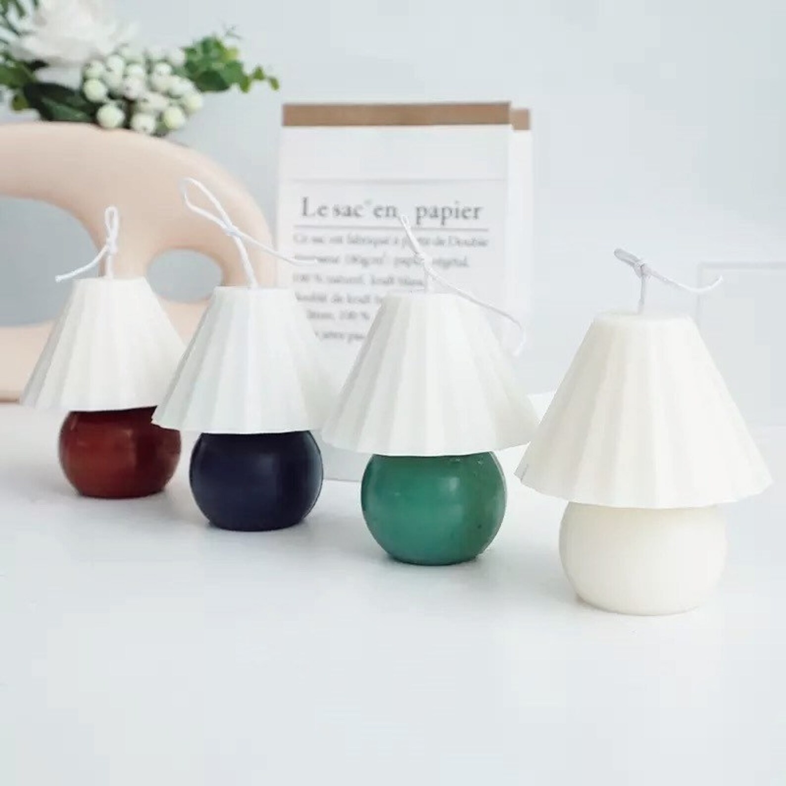 Mini Lamp Shade Candle Table Lamp Candle Lamp Candle Pillar Etsy