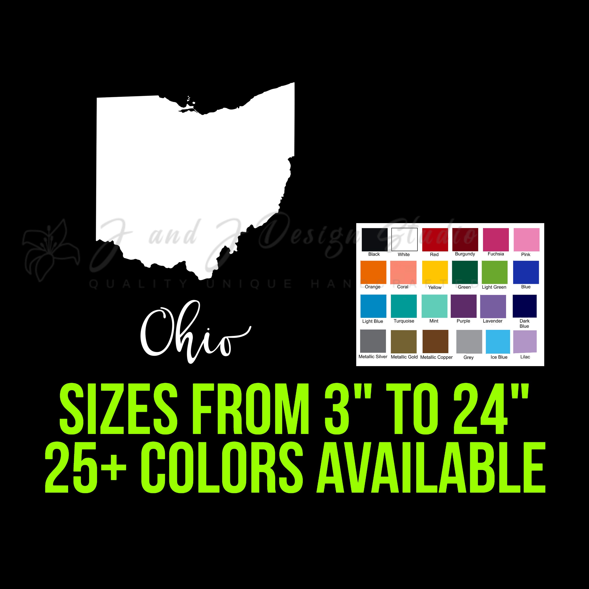 State of Ohio Vinyl Decal Car Decal Window Decal Etsy