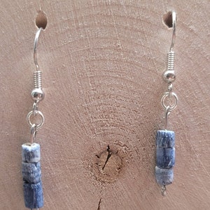 Hand-created earrings, blue earrings, silver earrings (fish hook: silver/blue)