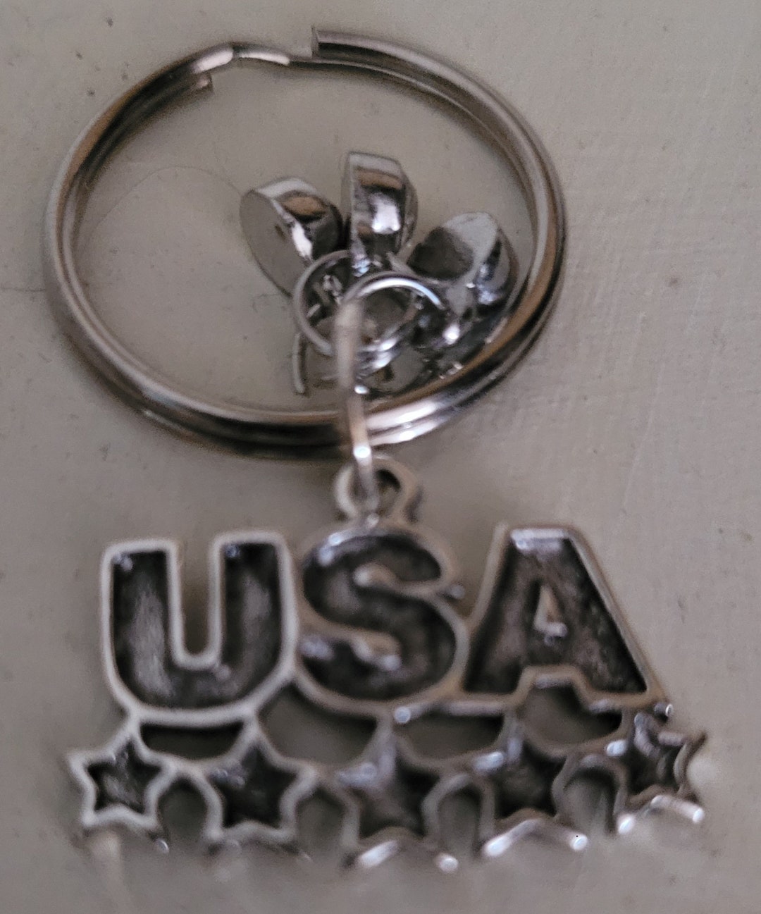 Government Keychains Hand-created Keychain, Patriotic Keychain, USA Keychain (USA Charm/red ...