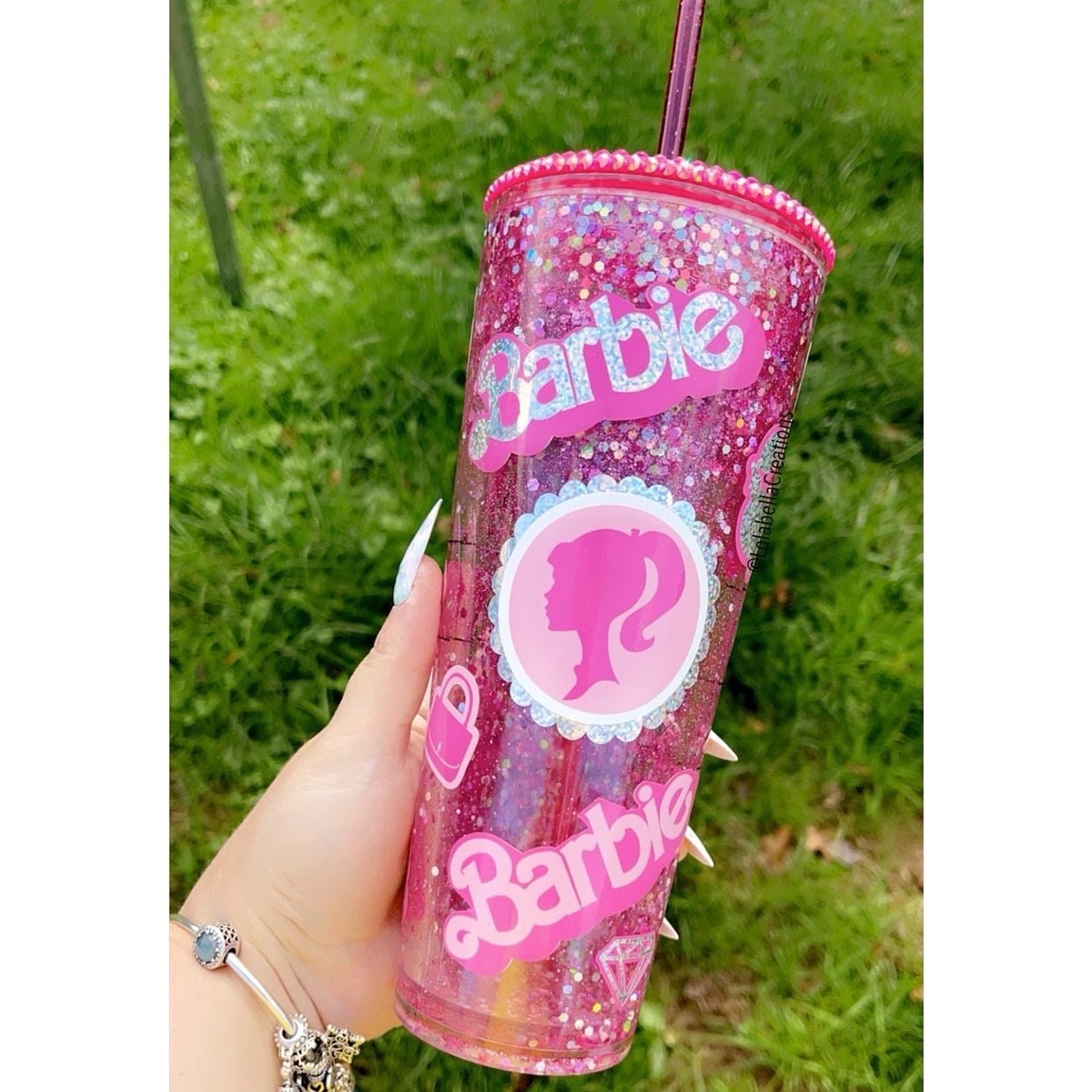 Barbie™ Silver Rhinestone Tumbler