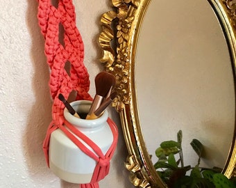 Almacenamiento de cepillo de maquillaje Macrame