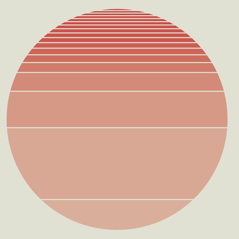 Pode incluir: Um c&iacute;rculo vermelho e branco listrado com um efeito degrad&ecirc;, passando de um vermelho mais escuro na parte superior para um rosa mais claro na parte inferior.