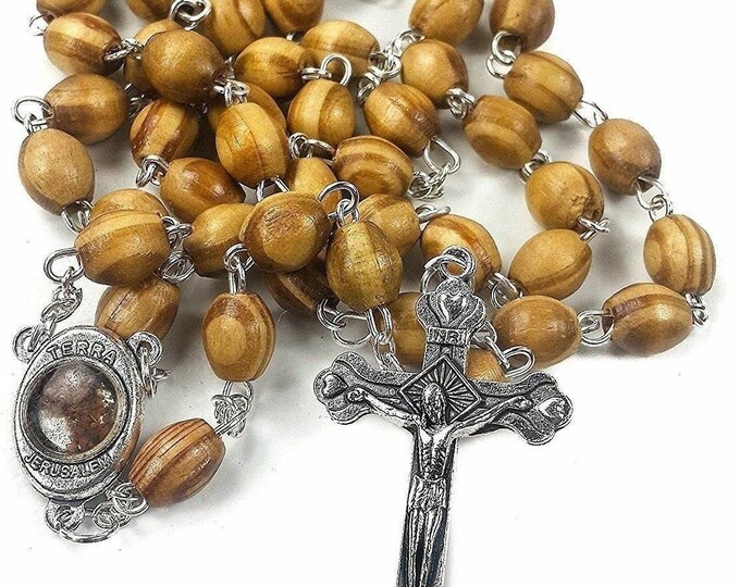 Italian Made Olive Wood Rosary With Round Beads - Christian Prayer Beads