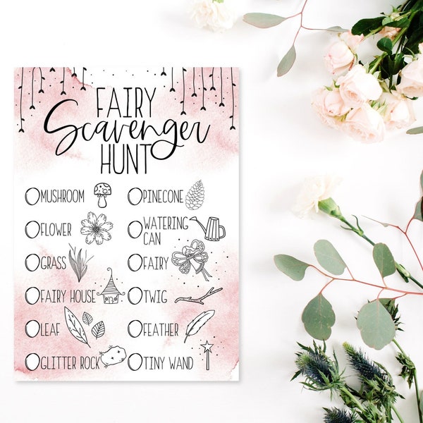 Woodland Fairy Scavenger Hunt | Printable Nature Scavenger Hunt for Kids | Magical Outdoor Garden Checklist / INSTANT DIGITAL DOWNLOAD