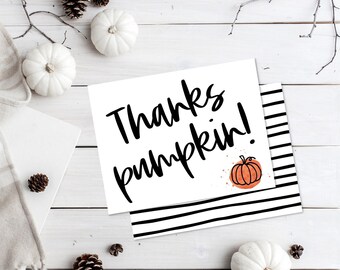 Tarjeta de agradecimiento de calabaza: Agradecimiento de otoño (Descarga digital)