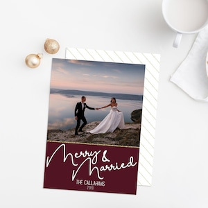 Vrolijke en Getrouwde Vakantie Fotokaart / Pasgetrouwde Kerst Fotokaart / Pasgetrouwde Vakantie Fotokaart / AANGEPAST DIGITAAL BESTAND