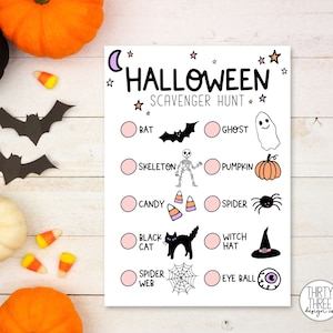 Pastel Halloween Scavenger Hunt | Halloween Printable Kids Activity | Halloween Party Game | Halloween Boo Bag Favor | INSTANT DOWNLOAD