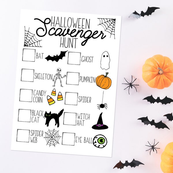 Halloween Scavenger Hunt / Printable Halloween Party Game for Kids / Halloween Classroom or Office Party Game / INSTANT DOWNLOAD