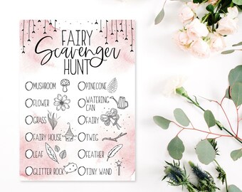 Woodland Fairy Scavenger Hunt | Printable Nature Scavenger Hunt for Kids | Magical Outdoor Garden Checklist / INSTANT DIGITAL DOWNLOAD