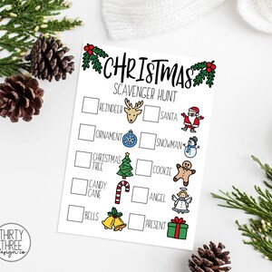 Christmas Scavenger Hunt / Holiday Printable Scavenger Hunt / Christmas Party Game / Christmas Kids Activity / INSTANT DIGITAL DOWNLOAD