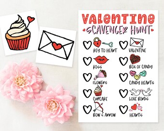 Walentynkowa gra terenowa: aktywność dla dzieci do wydrukowania (wersja cyfrowa do pobrania)