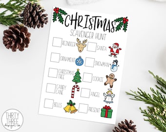 Christmas Scavenger Hunt: Holiday Party Game (Digital Download)