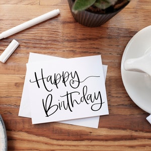 Modern Script Happy Birthday Card (Instant Digital Download)