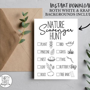 Printable Nature Scavenger Hunt for Kids (Digital Download)