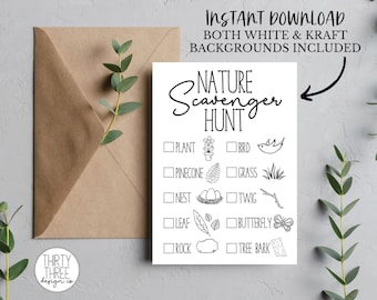 Printable Nature Scavenger Hunt for Kids (Digital Download)