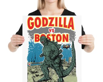 Godzilla vs Boston Premium Luster Photo Paper Poster (in)