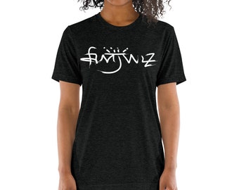 FAMJWLZ artist signature T-Shirt - Bella + Canvas 3413 Unisex Triblend Short Sleeve T-Shirt with Tear Away Label