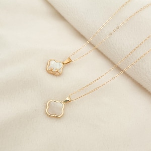 Pearl Clover Necklace clover Necklace gold Filledgold Plated
