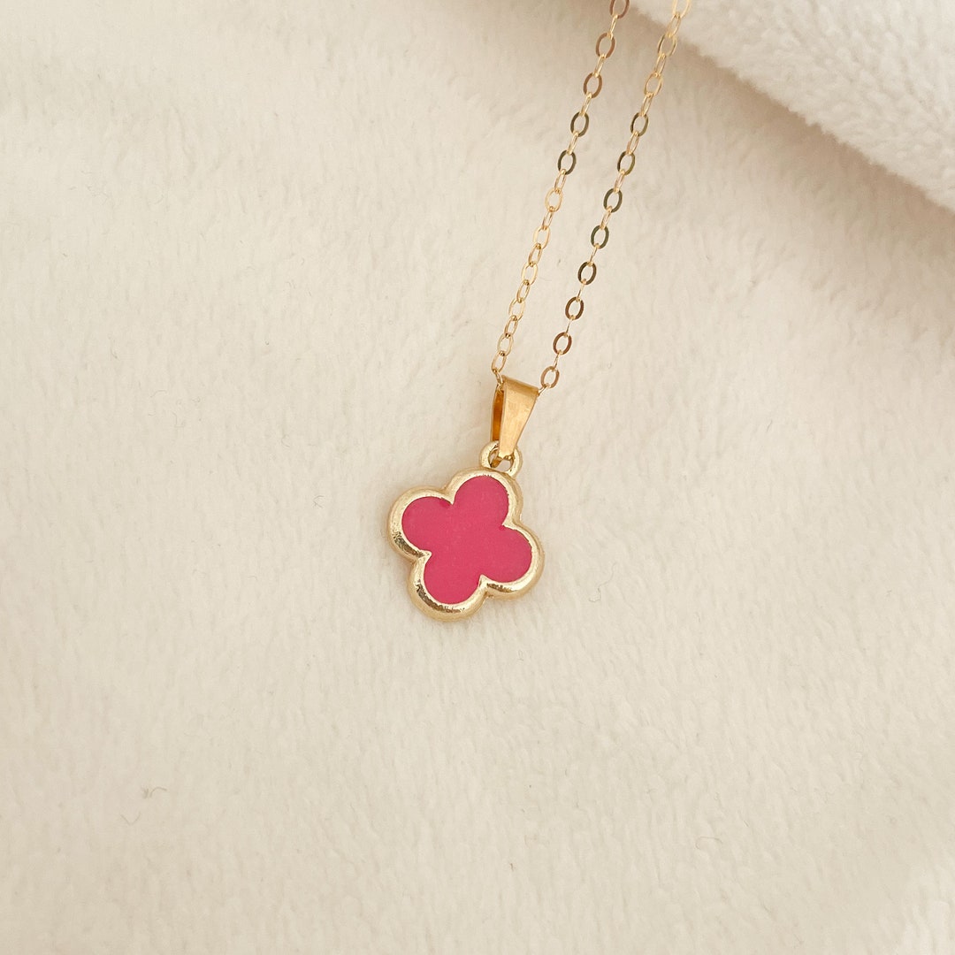 CLOVER GREY MOP DIAMOND PINK GOLD NECKLACE main image 0