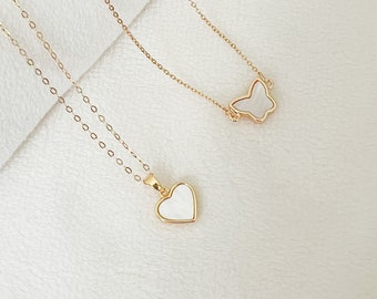 Gold necklaces/butterfly necklace/heart necklace/shell necklace/pearl necklace /dainty jewelry/dainty choker/chokers/trendy jewelry