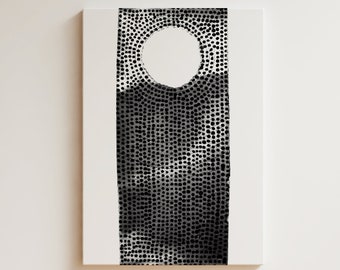 Wabi Sabi Dots Art Print: Black and White Japandi Poster (Digital Download)