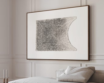 Abstract Wabi Sabi Art Print: Taupe & White Japandi Poster (Digital Download)