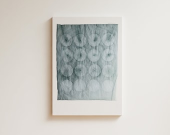 Teal Green Circles Print: Japandi Wabi-Sabi Art (Digital Download)