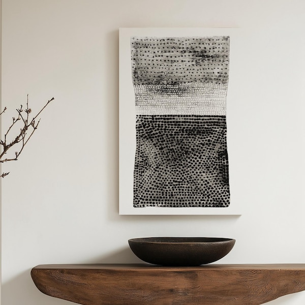 Abstract Printable Art, DIGITAL DOWNLOAD, Wabi Sabi Wall Art, Taupe and White Printable of Original Art, Scandi, Minimal Japandi Poster