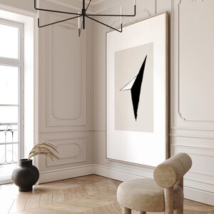 Japandi Gemstone Art Print: Minimalist Black & White, Taupe Minimal Wabi-Sabi Poster (Digital Download) image 3