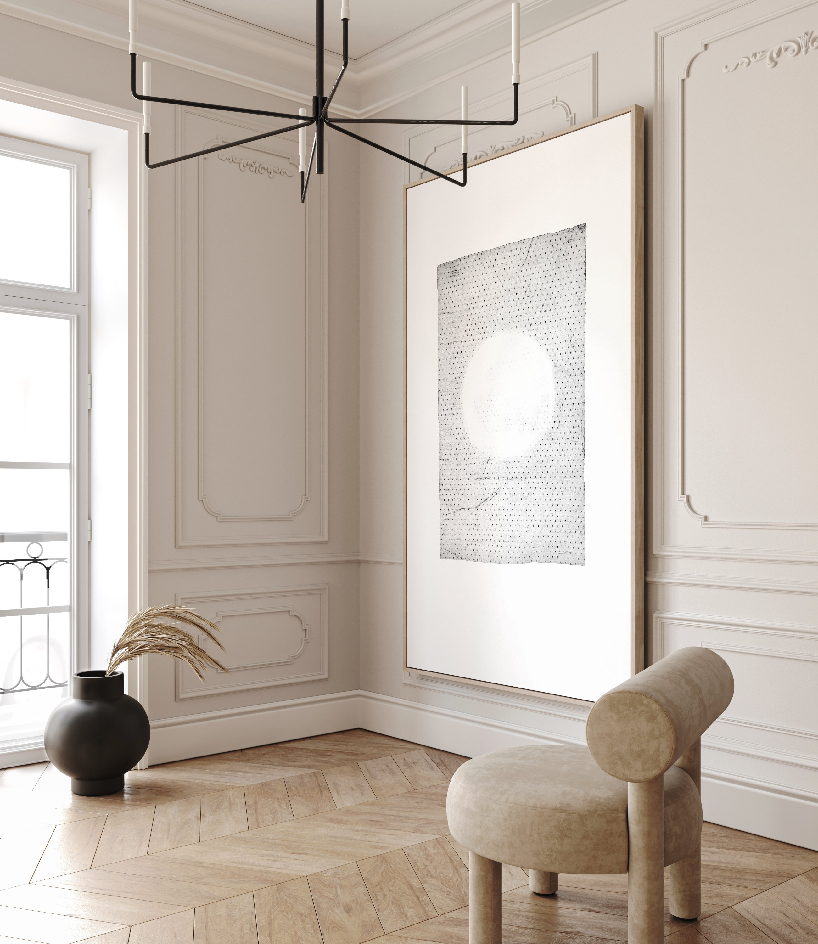 Minimalist Circle Art Print: Black and White Japandi Wabi-sabi Decor ...