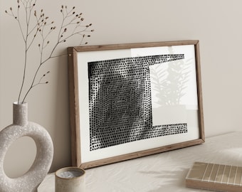 Black and White Abstract Art Print: Japandi Wabi Sabi (Digital Download)
