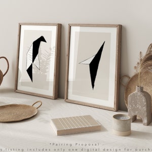Japandi Gemstone Art Print: Minimalist Black & White, Taupe Minimal Wabi-Sabi Poster (Digital Download) image 8