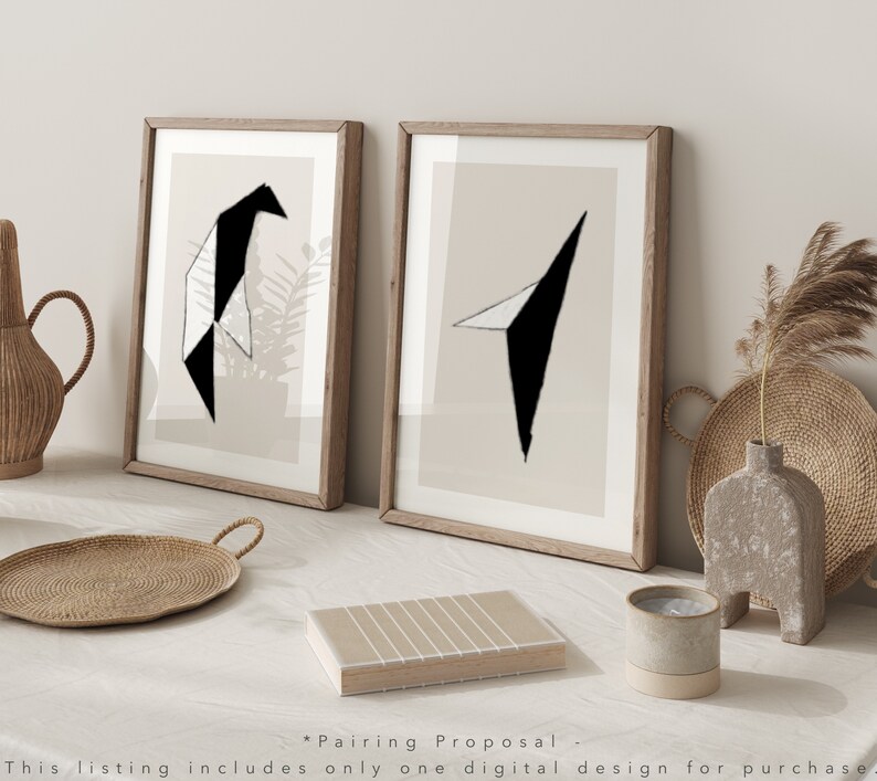 Japandi Gemstone Art Print: Minimalist Black & White, Taupe Minimal Wabi-Sabi Poster (Digital Download) image 8