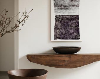 Aqua Plum Abstract Art Print: Minimalist Dot Watercolor (Digital Download)