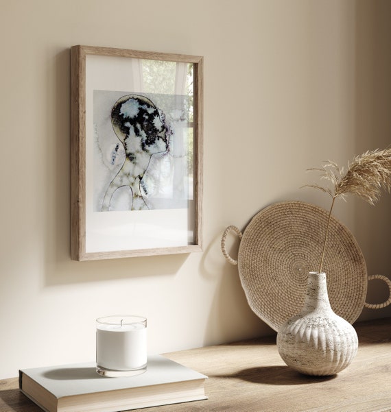 Abstract Female Portrait Print: Japandi Wabi-Sabi Decor (Digital Download)