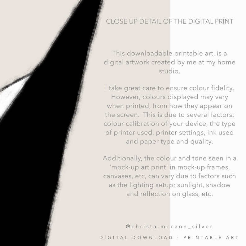 Japandi Gemstone Art Print: Minimalist Black & White, Taupe Minimal Wabi-Sabi Poster (Digital Download) image 9
