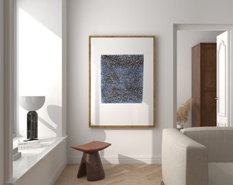 Blue White Abstract Art Print: Japandi Watercolor (Digital Download)