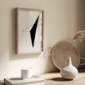 Japandi Gemstone Art Print: Minimalist Black & White, Taupe Minimal Wabi-Sabi Poster (Digital Download) image 5
